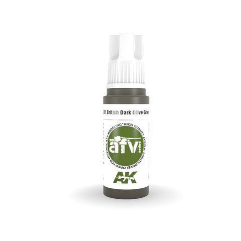 AK Interactive 3rd Gen Acrylic BRITISH DARK OLIVE GREEN PFI