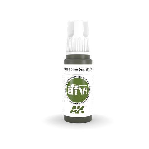 AK Interactive 3rd Gen Acrylic Nº9 OLIVE DRAB (FS33070)