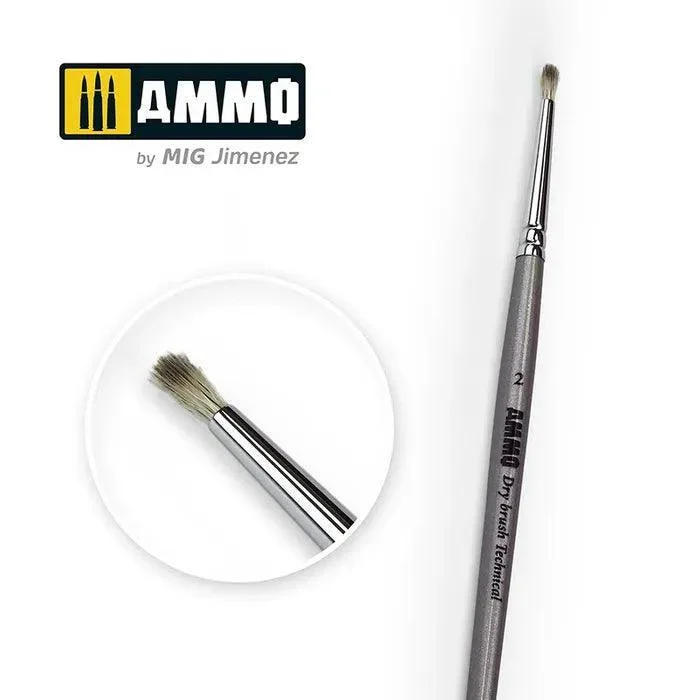 Ammo by MIG Brushes Drybrush Technical Brush 2
