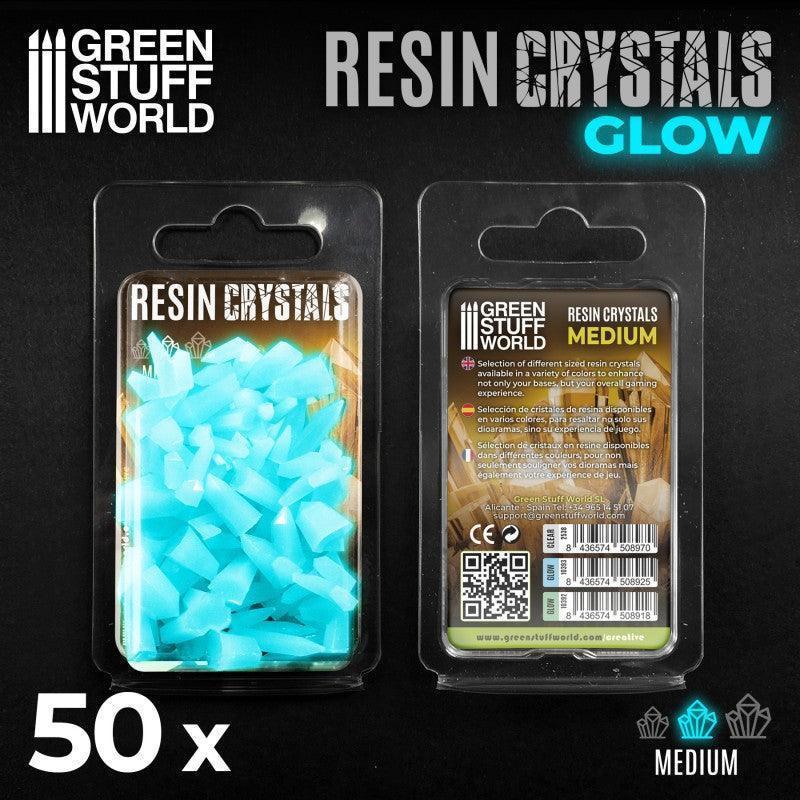 GREEN STUFF WORLD Aqua Turquoise Glow Resin Crystals - Medium - Image 3