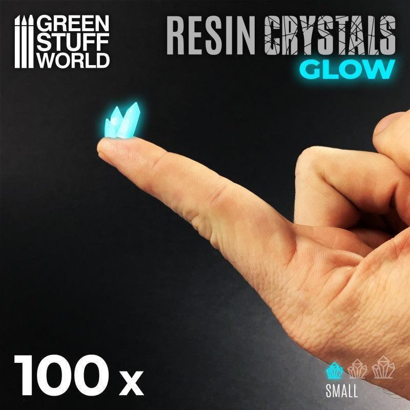GREEN STUFF WORLD Aqua Turquoise Glow Resin Crystals - Small - Image 2