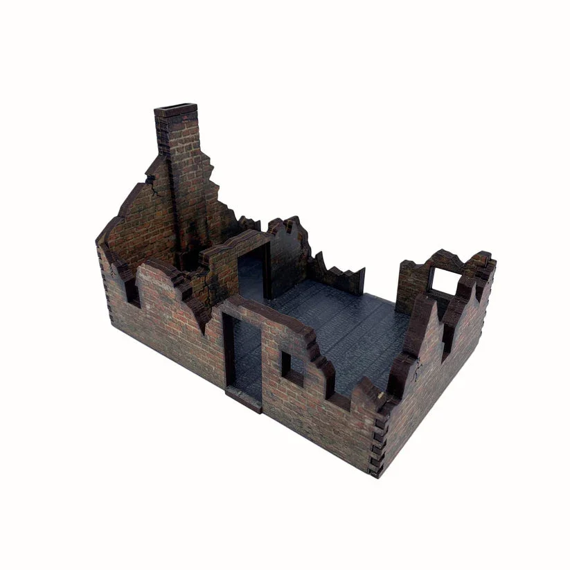 Battlefield Accessories: Ruined Village House 2 Brick - 28mm (TTR)
