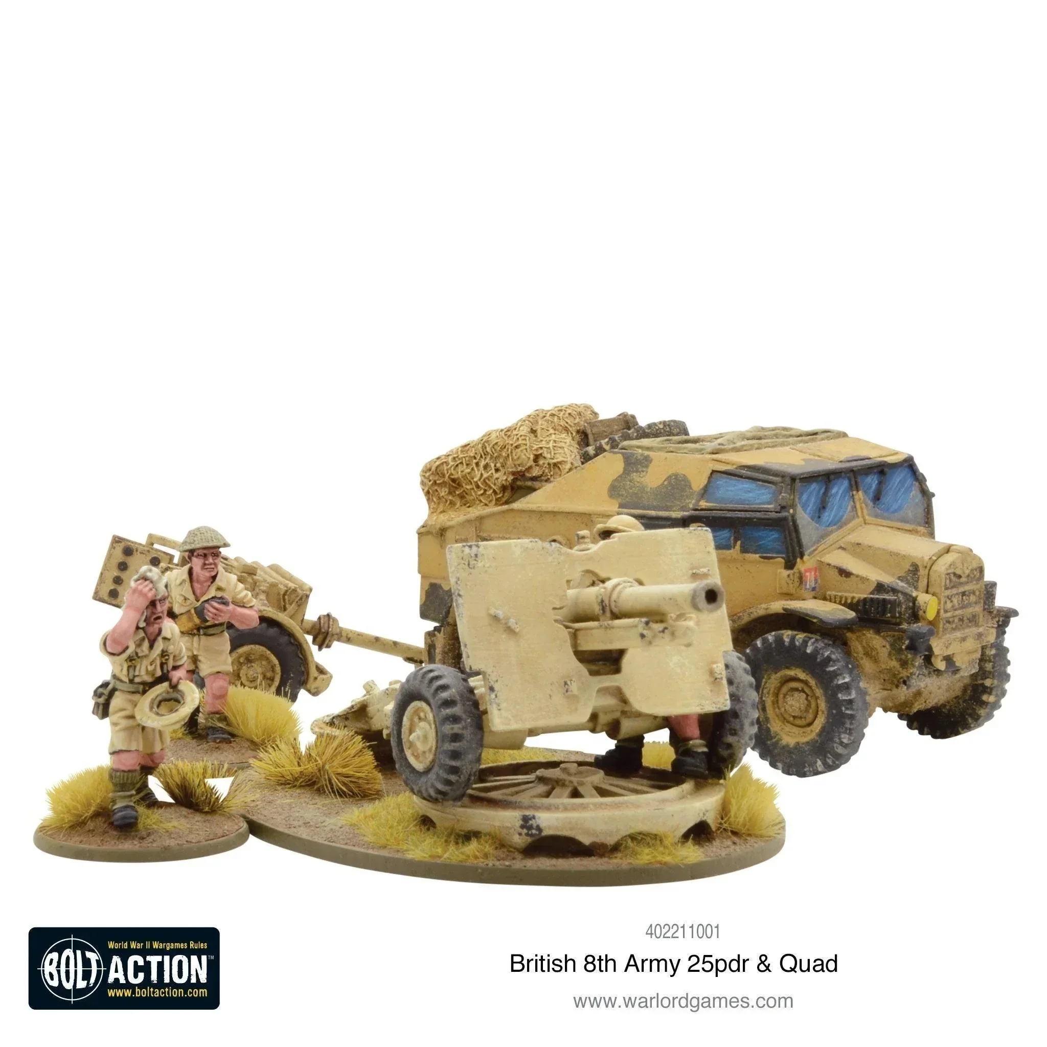 Bolt Action - 8th Army 25 pounder Light Artillery, Quad & Limber - Image 2