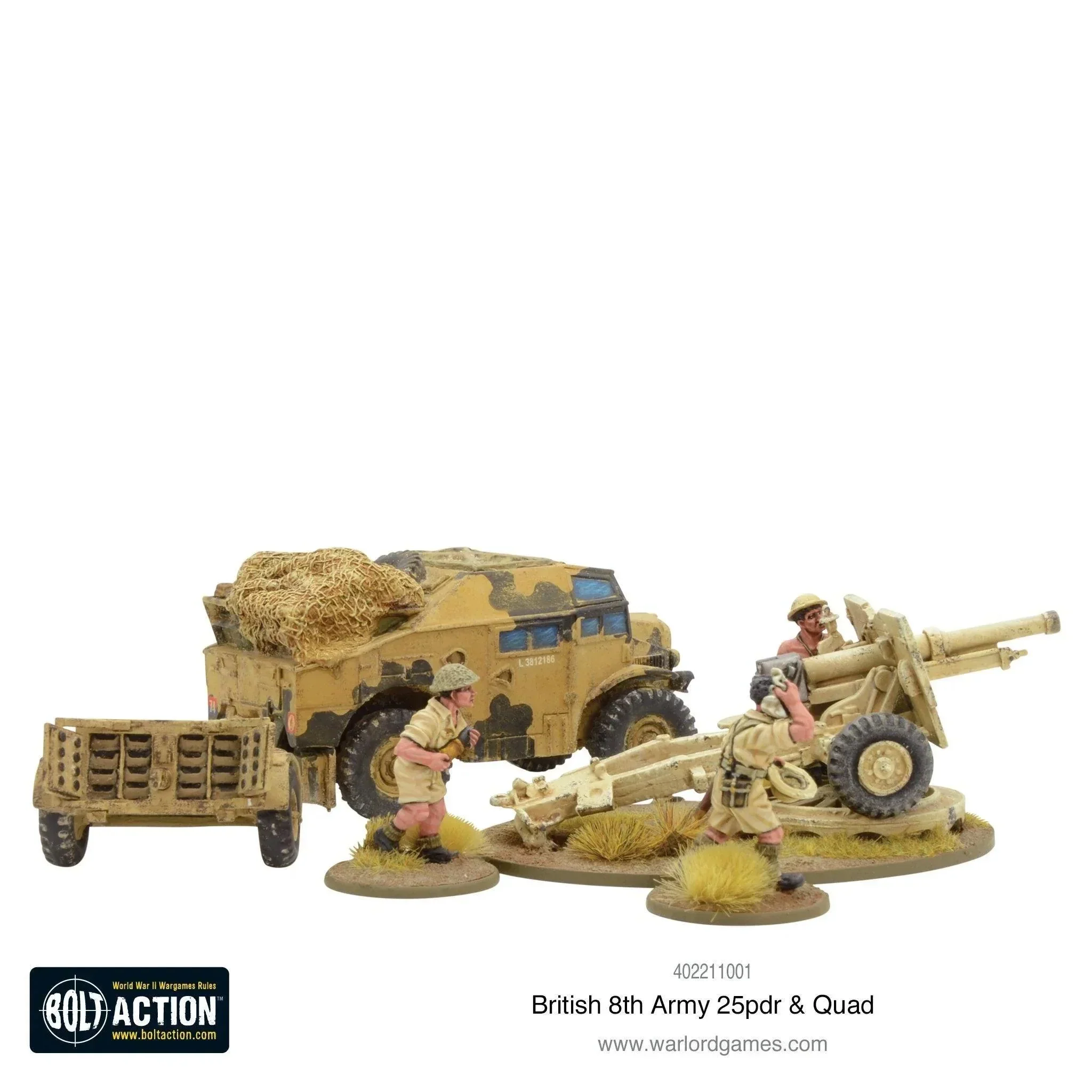 Bolt Action - 8th Army 25 pounder Light Artillery, Quad & Limber - Image 3