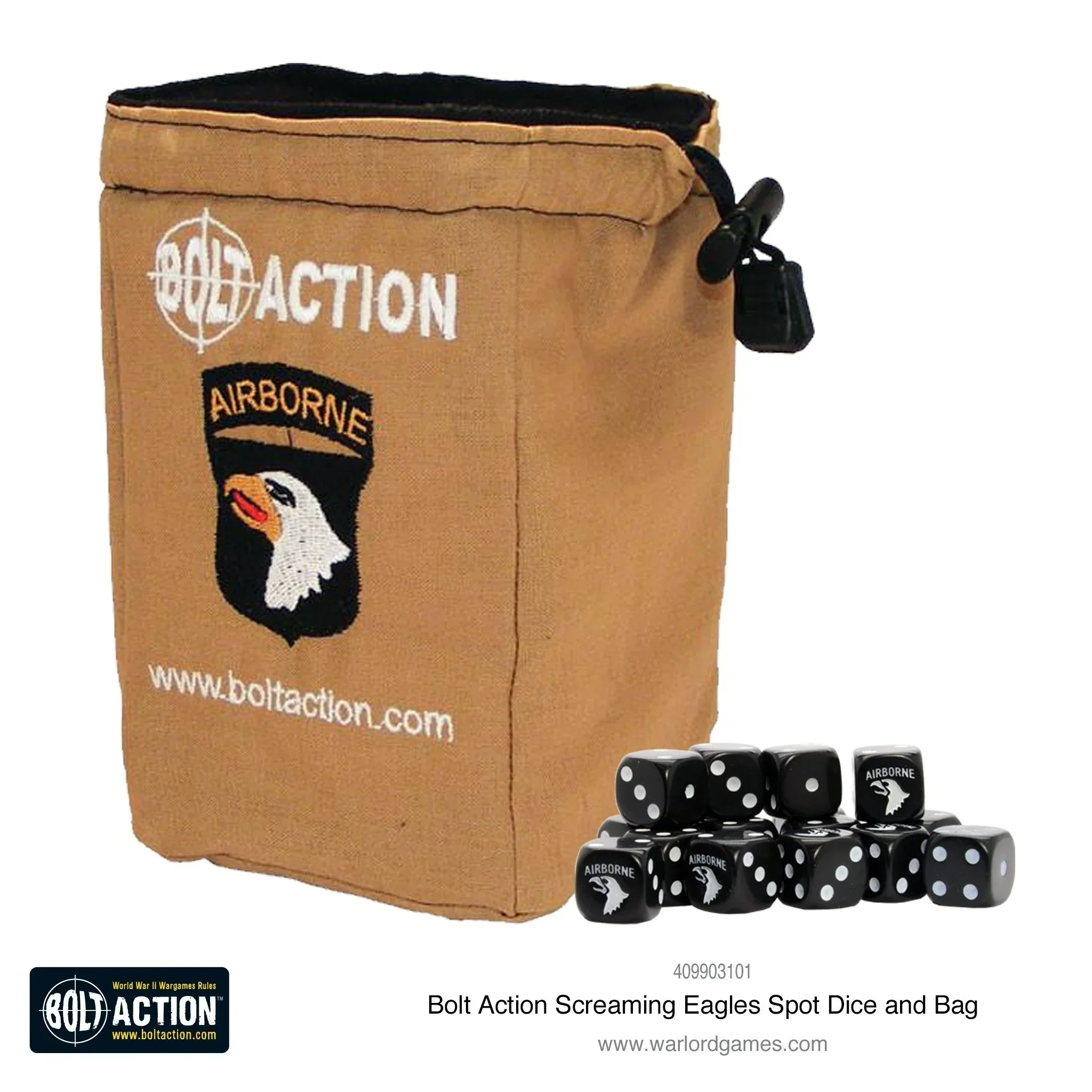 Bolt Action - Screaming Eagles D6 and dice bag