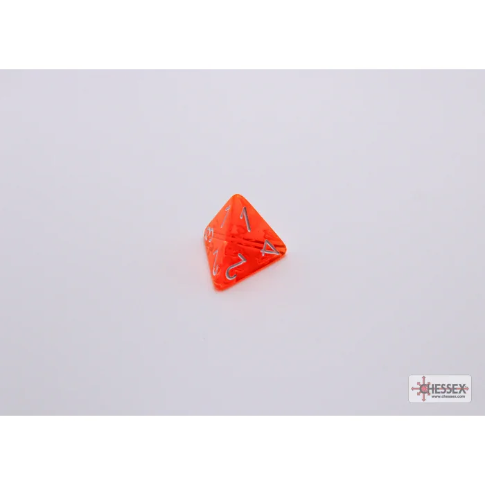 CHX 30060 Translucent Neon Orange/white Polyhedral 7-Dice Set (with bonus die) - Image 2