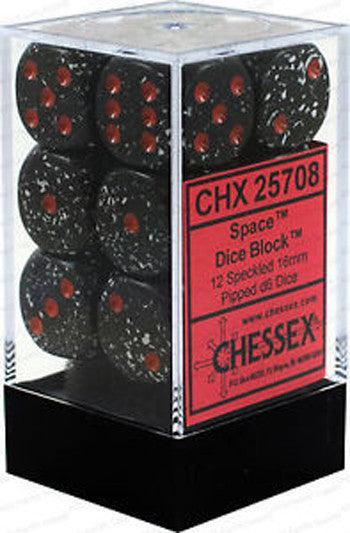 CHX 25708 Speckled 16mm D6 Dice Block Space