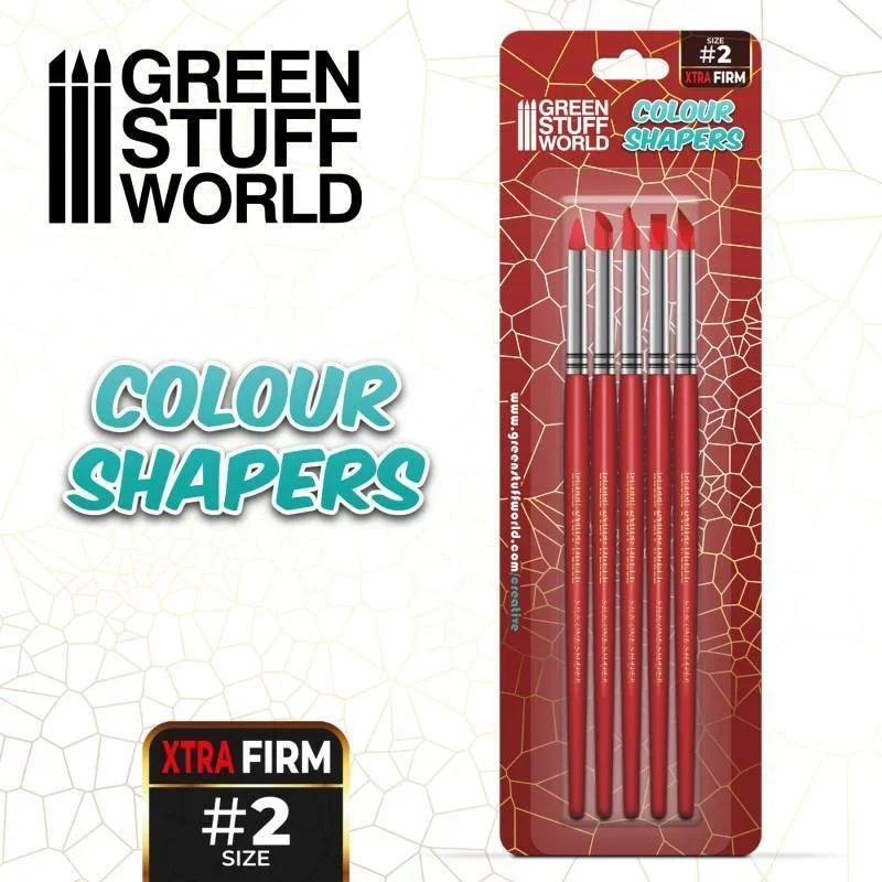 GREEN STUFF WORLD Colour Shapers Brushes Size 2 - Extra Firm - Image 2