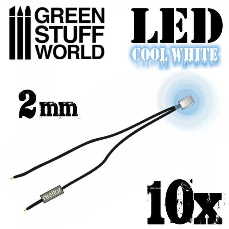 GREEN STUFF WORLD Micro LEDs - Cool White Lights - 2mm (0805 SMD