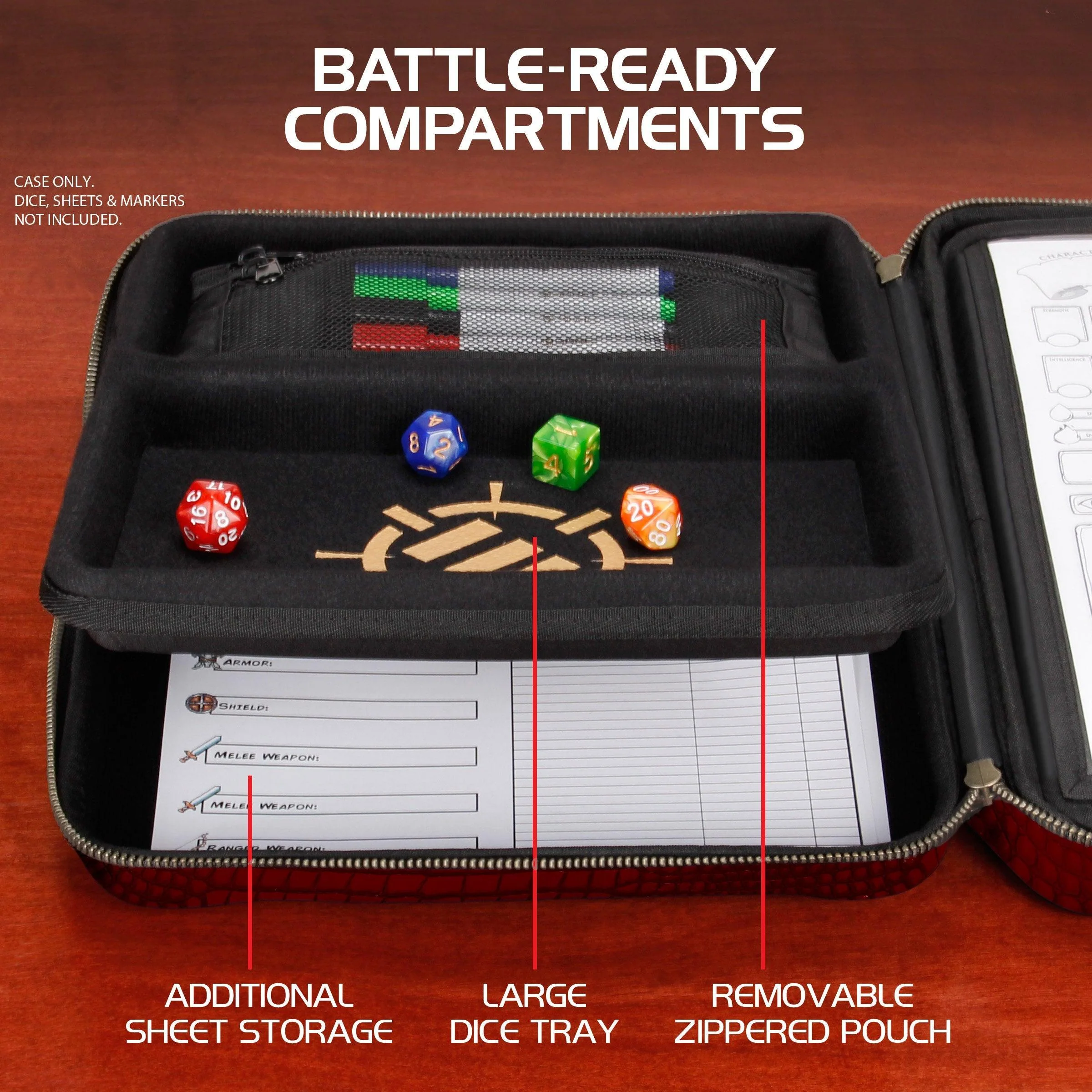 Enhance Tabletop Series - RPG Organizer Case - Red - Image 6