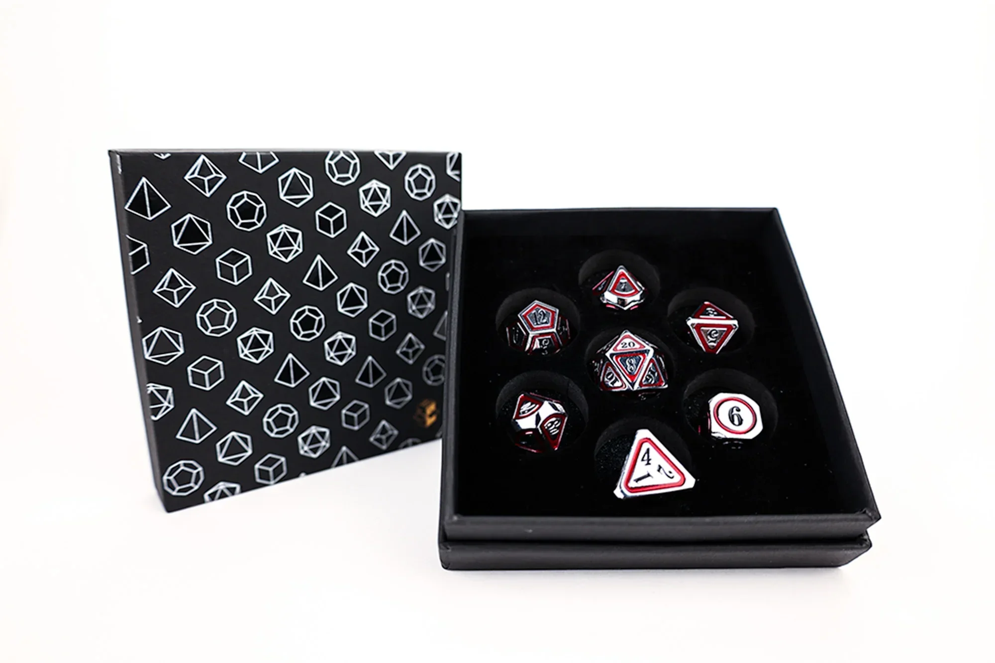 LPG Dice RPG Set Concentric Black/Red/Silver - Image 2