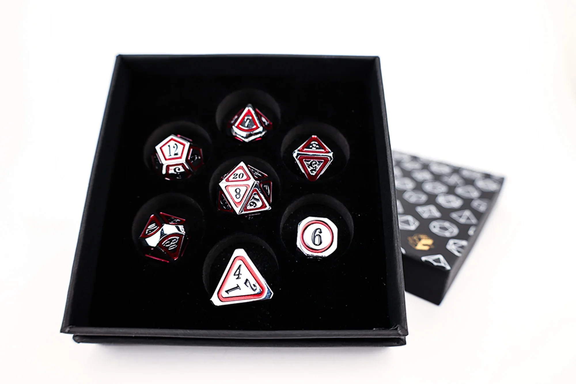 LPG Dice RPG Set Concentric Black/Red/Silver - Image 3