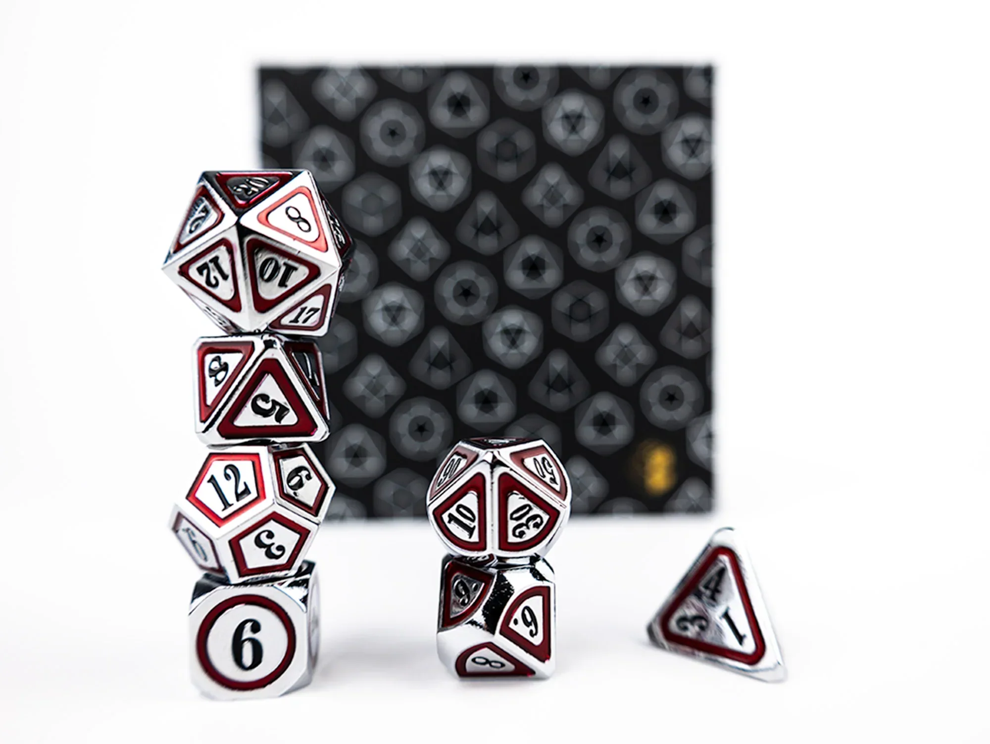 LPG Dice RPG Set Concentric Black/Red/Silver - Image 4