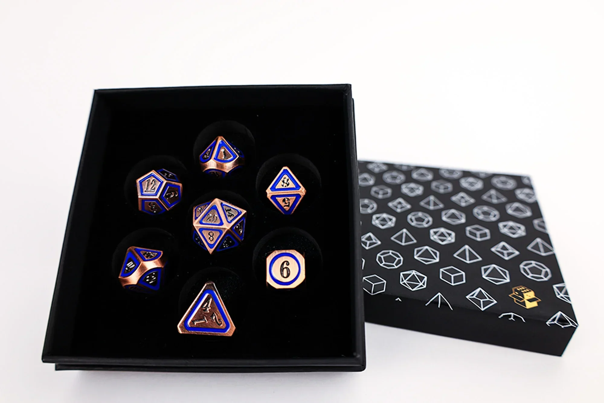 LPG Dice RPG Set Concentric Blue/Black/Brass - Image 2