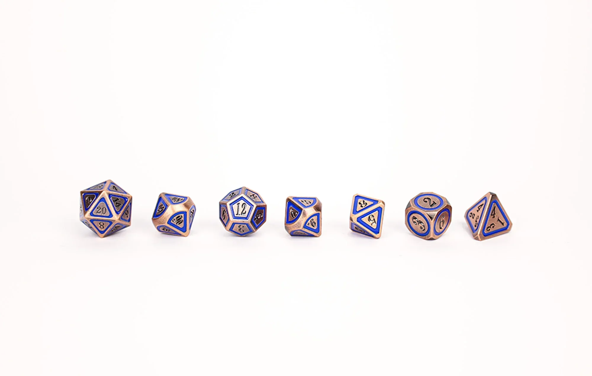 LPG Dice RPG Set Concentric Blue/Black/Brass - Image 4
