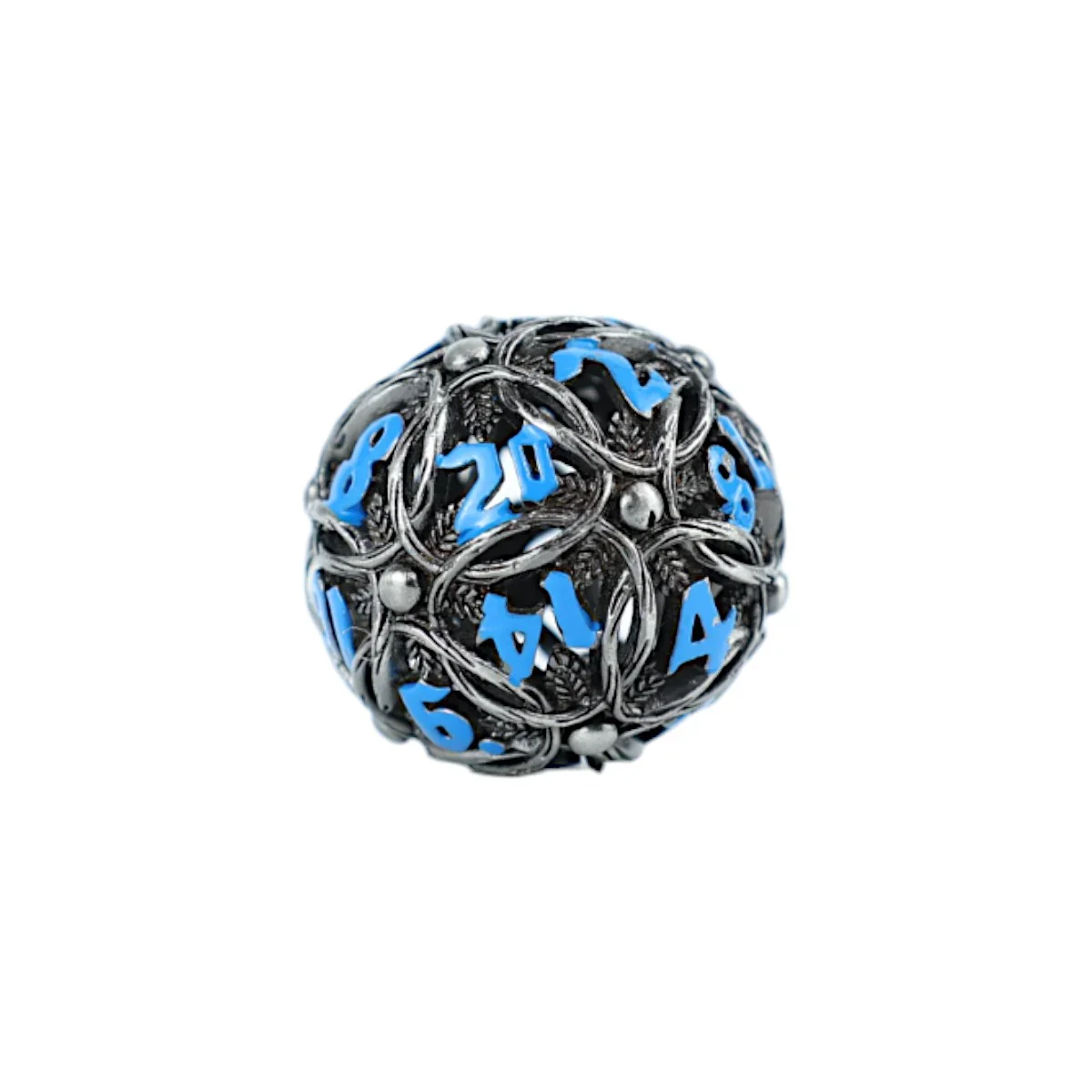 LPG Dice RPG Set Hollow Vines - Stainless and Blue - Image 3