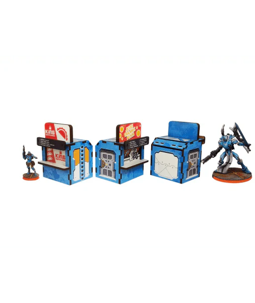 Micro Art Studio - District 5 Food Booths (3) (Pre-painted) (blue)