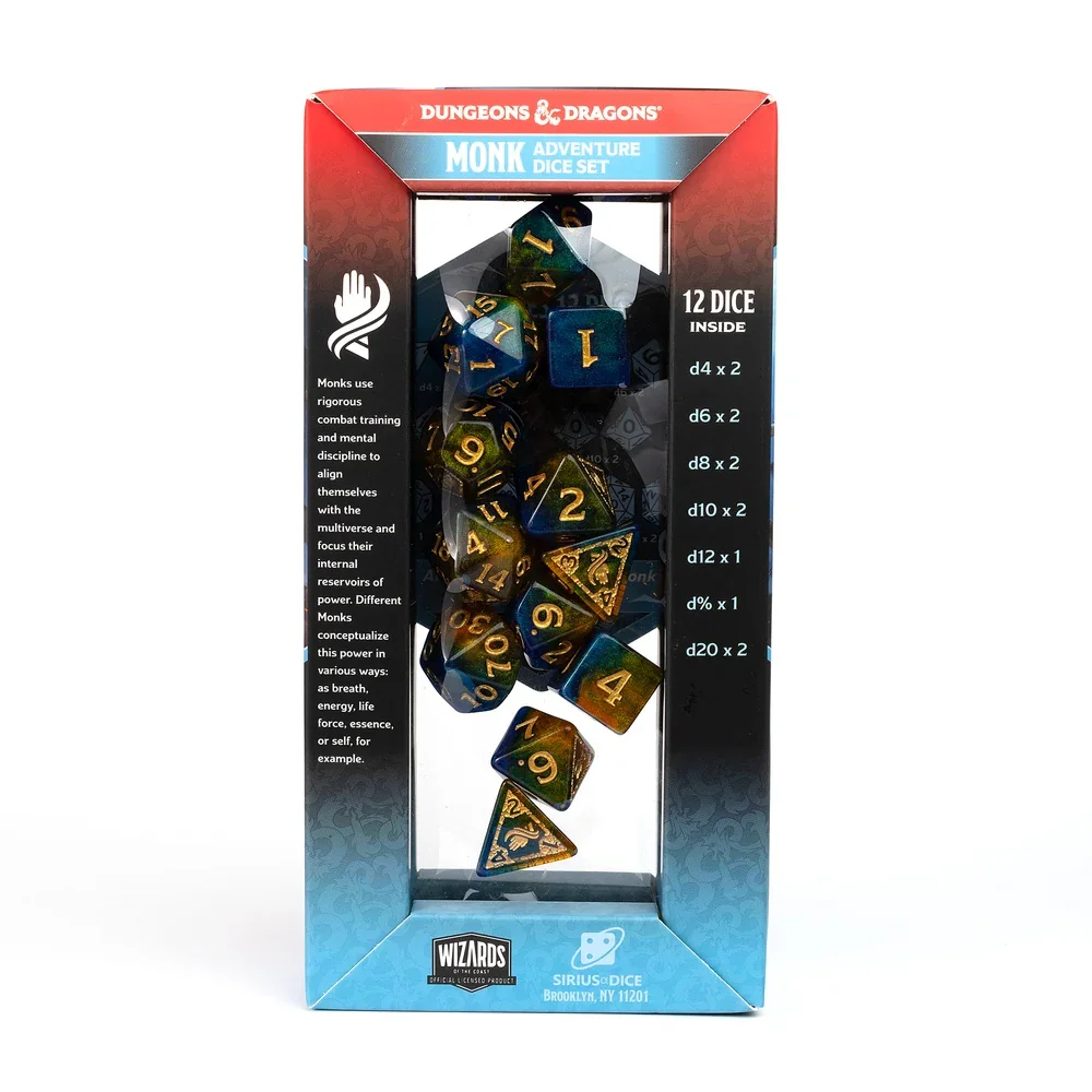 Sirius Dice - D&D Adventure Dice - Monk - Blue - Image 2