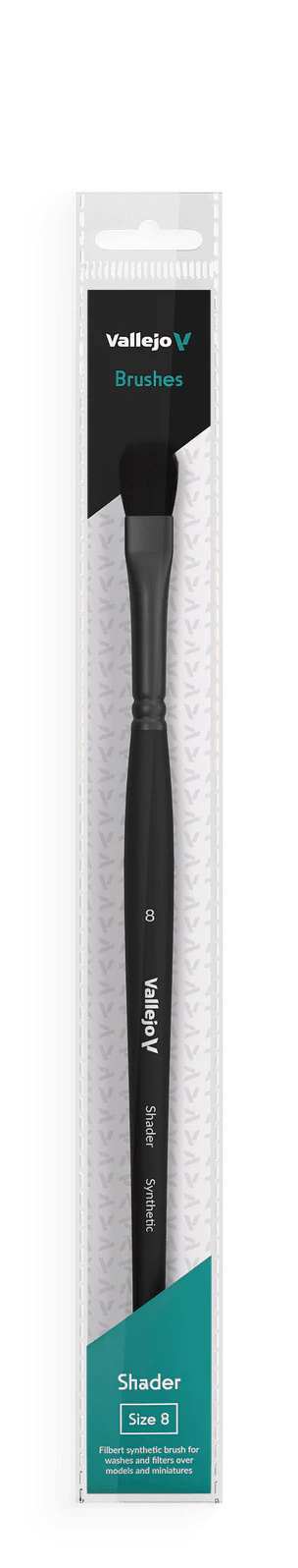 Vallejo Brushes - Shader - Filbert Shader Flat Synthetic Brush No. 8