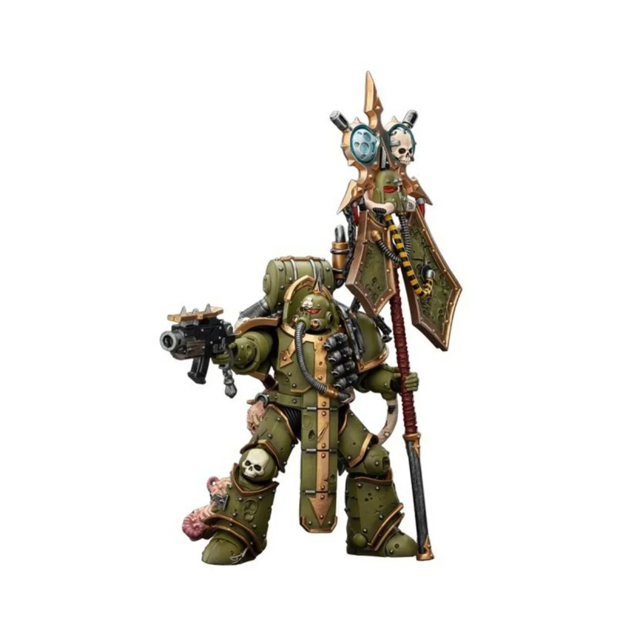 Warhammer Collectibles: 1/18 Scale Death GuardPlague Marine Icon bearer - Pre-Order - Image 3