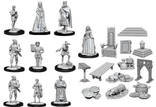 WizKids Deep Cuts Unpainted Miniatures Towns People Castle / Royal Court